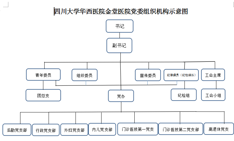 四川大学华西医院金堂医院党委组织机构示意图